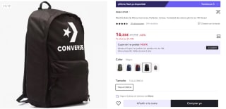 Mochila Edc 22, Marca Converse, Poliéster, Unisex, por 16,55€ (cuenta nueva 9,93€)