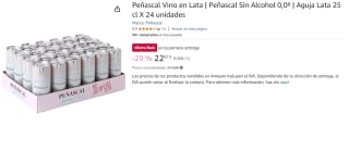 24 Latas de 25 cl de Vino rosado PEÑASCAL 0.0% por 22.81€