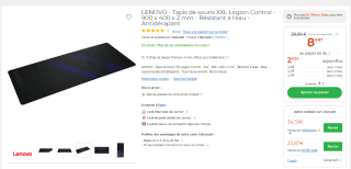 Lenovo Legion Control XXL à 8,67€ au lieu de 29,99€