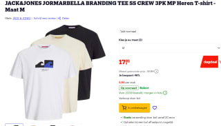 3-Pack Jack and Jones T-shirts voor €17,81 bij Bol.com