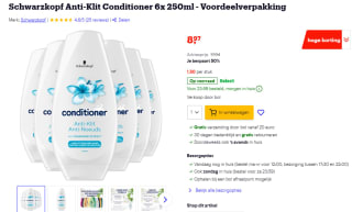 6x 250ml Schwarzkopf Perzik Conditioner voor €8,97 via Bol