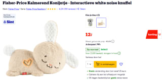 Fisher-Price Kalmerend Konijntje Interactieve white noise knuffel voor €12 bij Bol