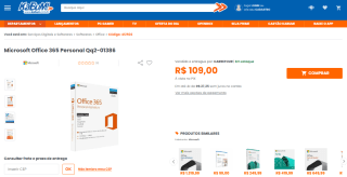 Pacote Microsoft Office 365 Personal - R$ 109,00