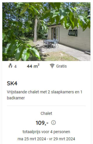 Vanaf €109 een weekend, midweek of weekje weg bij Roompot