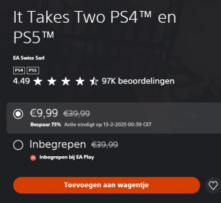 It Takes Two voor PS4 en PS5 voor €9,99 in de Playstation Store
