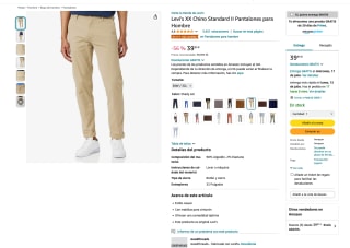 Pantalones Levi's XX Chino Standard II para Hombre por solo 39,95€