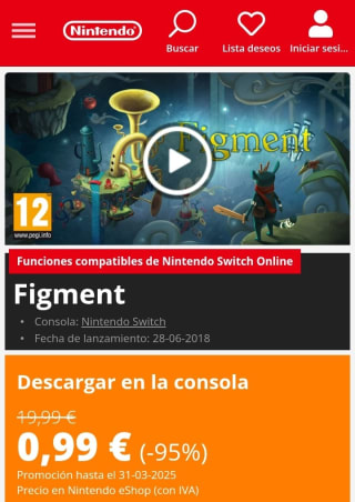 Figment Nintendo Switch por 0,99€.
