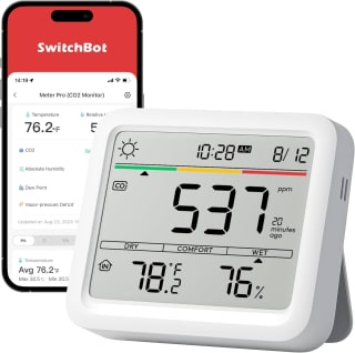 SwitchBot Air Quality Monitor Indoor 6-in-1 CO2 Detector, met App voor €52,49 bij Amazon