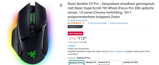 Razer Basilisk V3 Pro Zwart - Muis voor €112,99 bij Amazon