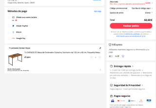 Escritorio de 120 cmx 60 cm oficina en casa por solo 44,60€