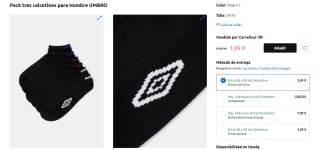 Umbro Pack tres calcetines Hombre por 1,99€