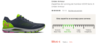 Zapatillas de running de hombre Under Armour HOVR Sonic 6 por 59.95€