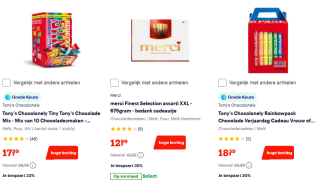 Tot 60% korting op chocolade en chocoladecadeaus bij Bol