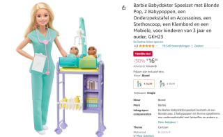 Babydokter Barbie met tweeling & verzorgingscenter voor €16.99 bij Amazon