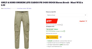 Only & Sons Cargobroek Silver Sage Normal waist voor €27,99 bij Bol.com