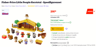 Fisher-Price Little People Kerststal voor €29,99 bij Bol.com