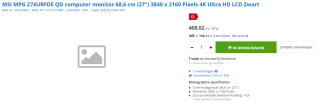 MSI MPG 274URFDE QD 27" monitor voor €468,62 bij Max ICT