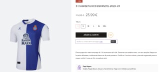 3ª Camiseta Rcd Espanyol 2022-23 Kelme por 21,59€