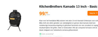 KitchenBrothers Kamado BBQ - 13 Inch Houtskoolbarbecue - 27⌀ cm - voor €99 bij de AH