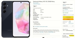 Samsung Galaxy A35 5G, 8GB ram, 256GB opslag Donkerblauw voor €361 bij Amazon