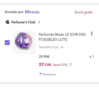 Cofre Perfume Nuxe + Vela perfumada por 27,72€.