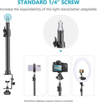 2 Packs Soporte Luz de Sobremesa con tornillo de 1/4" Aleación de aluminio ajustable 32-52cm a 22,99€
