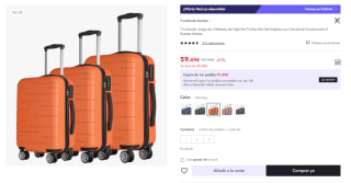 Juego de 3 Maletas Trolley ABS Semirrígidas 4 Ruedas por 59.49€ (Cuenta Nueva 47.49€)
