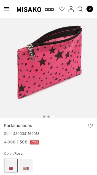 Portamonedas con estrellas por 1,50€.