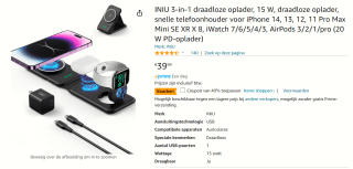 INIU 3-in-1 draadloze oplader voor €23,99 bij Amazon