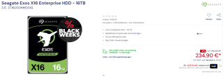Seagate Exos X16 Enterprise HDD 16TB voor €238,85 bij Office Partner