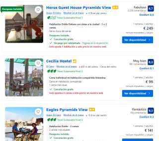 Vuelo directo El Cairo vuelo ida y vuelta por 185€