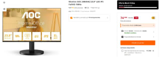 Monitor AOC 24B3HA2 23.8" LED IPS FullHD 100Hz por 74.9€