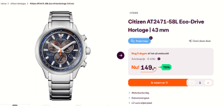 AT2470-85L Citizen horloge met Eco-Drive voor €149 bij Ibood
