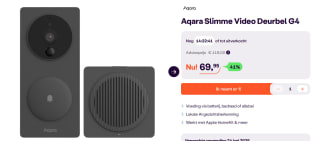 Aqara Smart Video Doorbell G4 voor €69,95 bij ibood