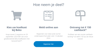 Tot €150 cashback op geselecteerde Beko koelkasten