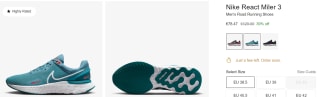 NIKE - React Miler 3 Road Running Shoes voor €78,47 bij Nike