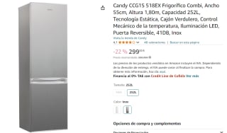 CANDY Frigorífico Combi 1,84M 252L color Look Inox CANDY CCG1S 518EX por 299€