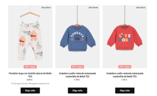 Descuento de -25% en ropa adulto infantil y bebé (acumulable)