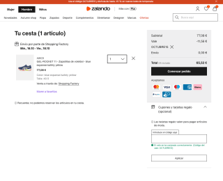 Zapatillas Asics Gel Rocket 11 por solo 65,52€