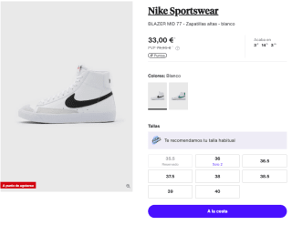 Zapatillas Nike Sportswear BLAZER MID 77 infantil por 33€