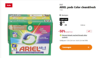 E-coupons van o.a. Always, Febreze, Ariel, Dash, Gillette, ... tot - €3 per item