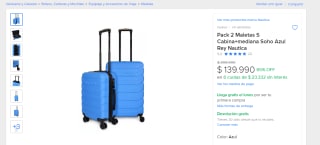 Pack 2 Maletas S Cabina+mediana Soho Azul Rey Nautica por $139.990
