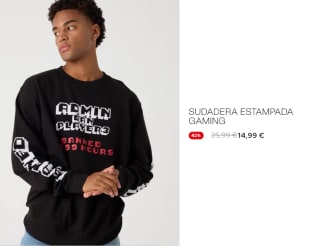 Sudadera para Hombre con Estampado Gaming por 14.99€