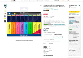 8 Marcadores STAEDTLER Fluorescentes multicolor a tan solo 5,59€