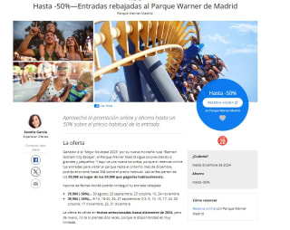 Entradas rebajadas al Parque Warner de Madrid hasta 50% descuento