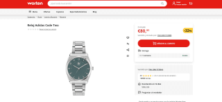 Reloj unisex marca Adidas Code Two por 80,91€