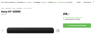 SONY HT-S2000 Dolby Atmos soundbar voor €219 bij HelloTV