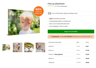 Eigen foto op aluminium vanaf €3,66 met code bij Topdoek