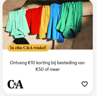 €10 korting bij besteding van €50 of meer bij C&A