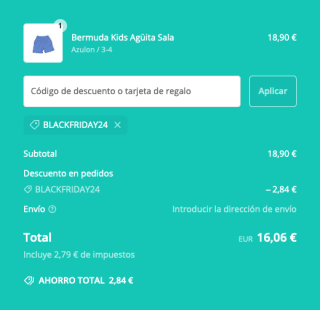 Bermuda Kids Agüita Sala por tan solo 16,06€